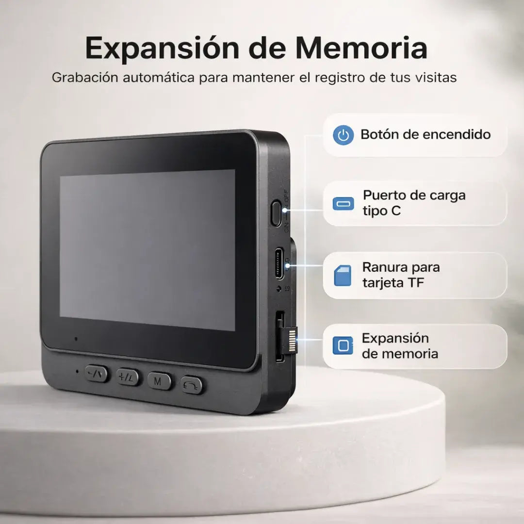 Timbre + cámara Smart 1080P +Monitor LCD 4.3 +Resistencia al agua - Instalación Express