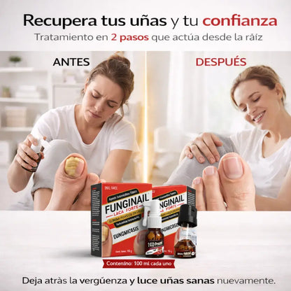 Combo avanzado Funginail - Laca + Spray Hongos - Doble Acción desde la Raíz