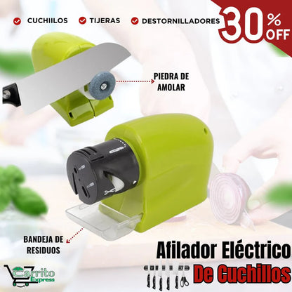 Afilador Eléctrico 4 en 1 Ultraliviano | Compacto y Multifunción para Cuchillos y Tijeras