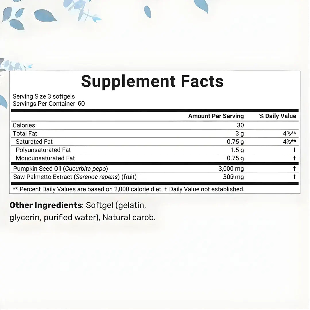 PUMPKIN SEED OIL® Promueve el crecimiento capilar y Alivia la próstata💊