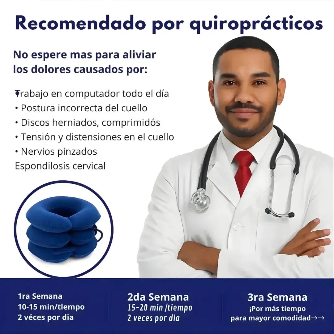 Dispositivo cervical de alivio avanzado- tracción inflable ajustable- alivio de tensión