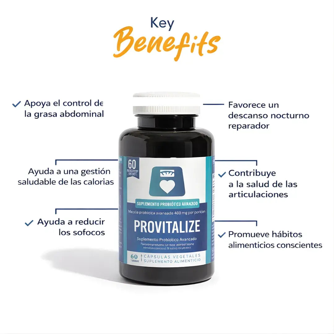 Provitalize® fórmula probiótica menopausia + balance hormonal + digestión ligera