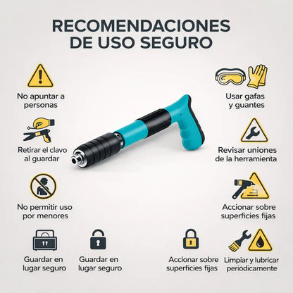 Pistola de clavos Pro-Impact + 5 Accesorios de Alto Rendimiento+ Maletin de alta durabilidad