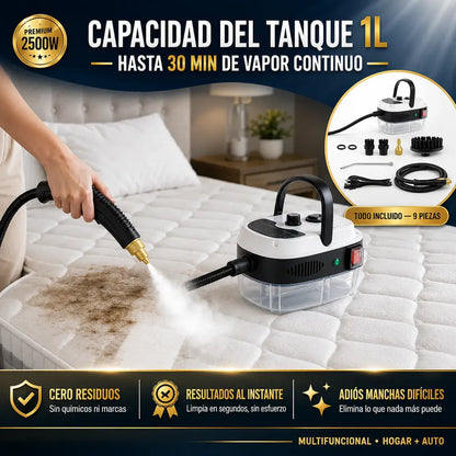 Limpiador de Vapor Profesional +Accesorios de limpieza -Limpieza profunda sin químicos