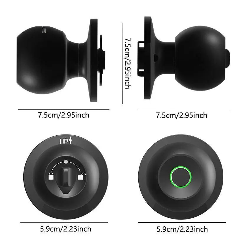 Cerradura biométrica 3 en 1 con desbloqueo rápido + control por app + llave mecánica