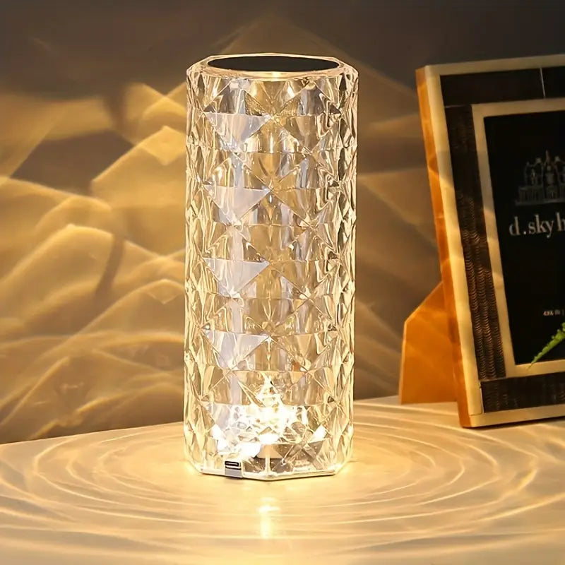 Lámpara de Cristal 3D Táctil | 16 Colores | Diseño Diamante | USB | -35%