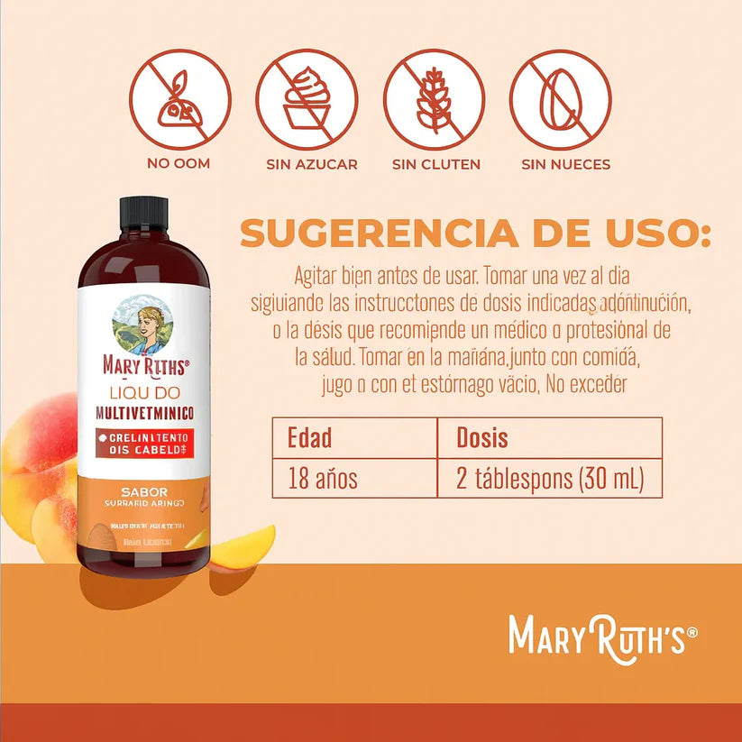Multivitamínico Capilar Mary Ruth’s – Cabello Fuerte y Saludable
