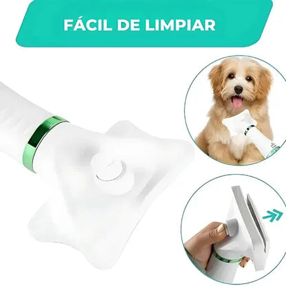 Cepillo Secador Profesional 2 en 1 para Mascotas | Masaje Relajante Antiestrés