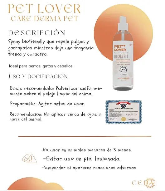 🐶 Spray Premium Antiparasitario + Cuidado Dermatológico + Aroma Natural de Alta Gama