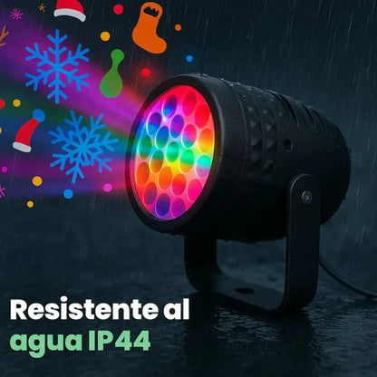 Proyector FestiLuz™ deluxe + 8 efectos 3D + iluminación extendida hasta 15m