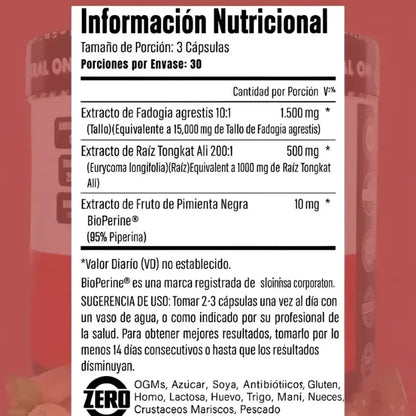 Turkesterone + Tongkat Ali – Potencia natural en 120 cápsulas