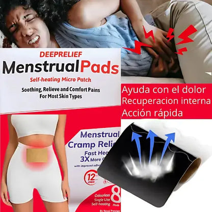 MoonRelief™️ 🌙 Parches Térmicos para Cólicos Menstruales | Pack x8| Oferta 2 x 1
