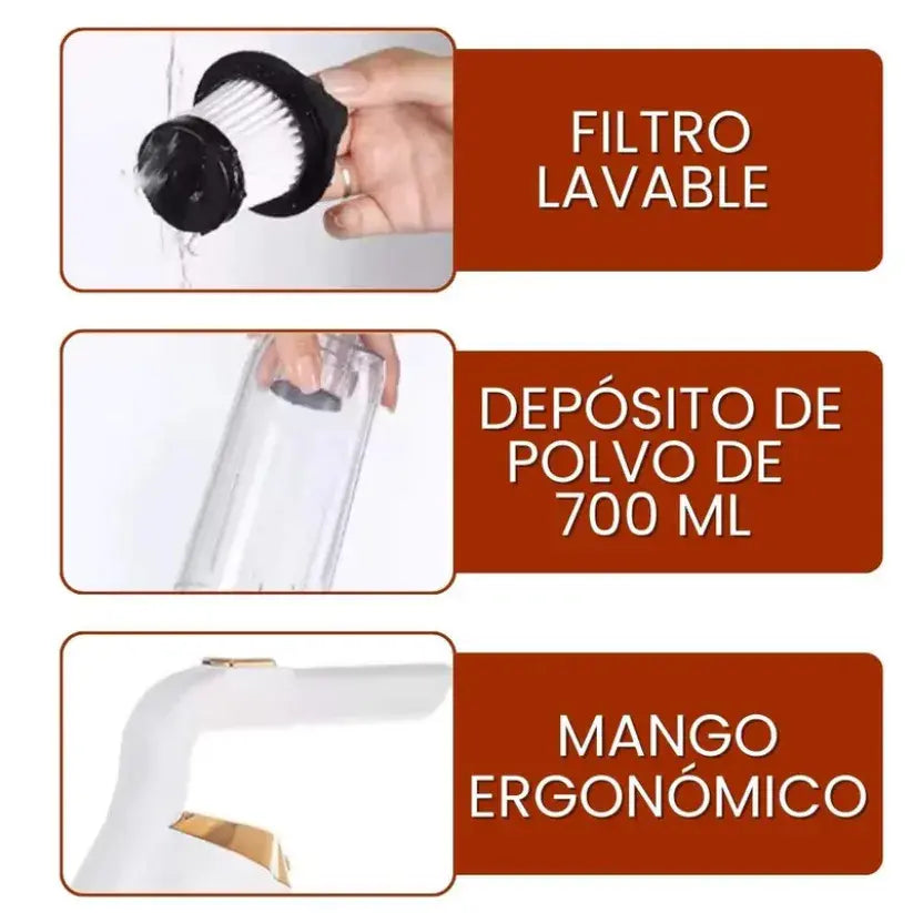 Aspiradora Mágica 3 en 1 con potencia premium + accesorios multifunción