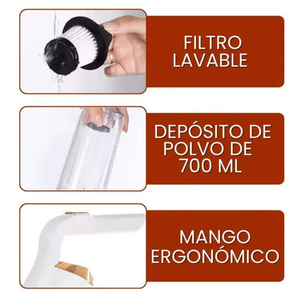 Aspiradora Mágica 3 en 1 con potencia premium + accesorios multifunción