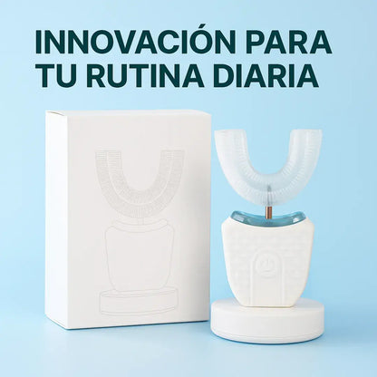 Cepillo ultrasónico automático 360° + diseño inteligente en U+ Base de carga+ 3 modos de limpieza