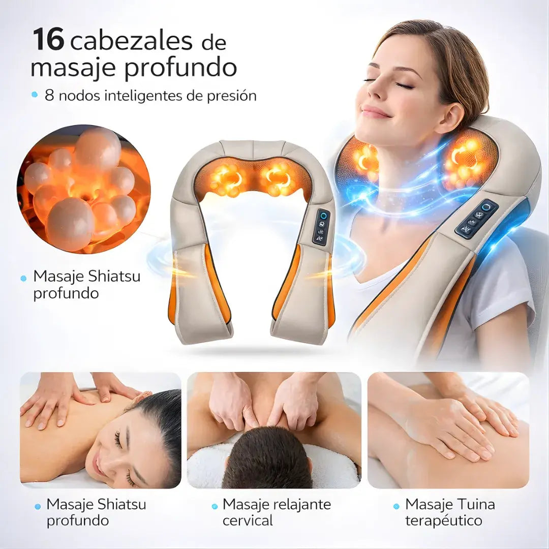 Dispositivo de masaje cervical inteligente + calor infrarrojo + alivio profundo