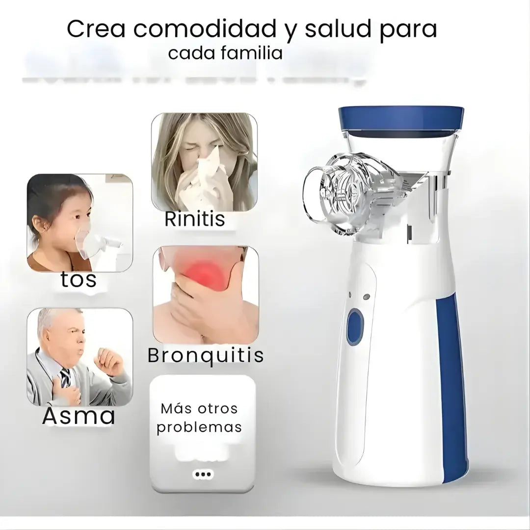 Nebulizador Portátil Ultrasónico Pro +  Kit Familiar + Recargable USB/Batería - Promo 2 x1
