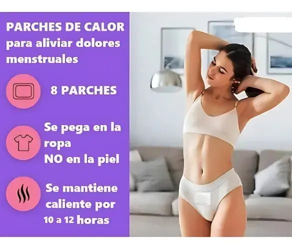 MoonRelief™️ 🌙 Parches Térmicos para Cólicos Menstruales | Pack x8| Oferta 2 x 1