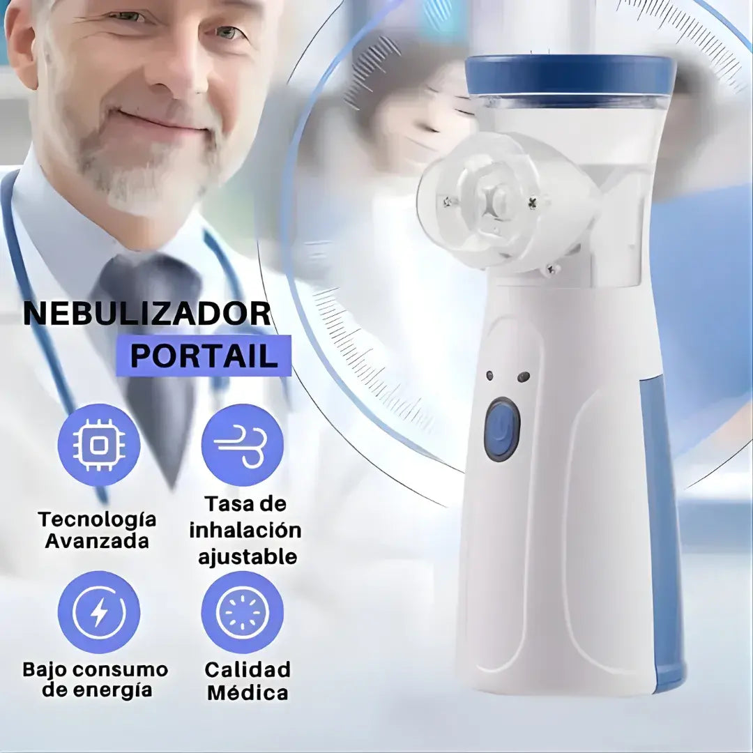 Nebulizador Portátil Ultrasónico Pro +  Kit Familiar + Recargable USB/Batería - Promo 2 x1