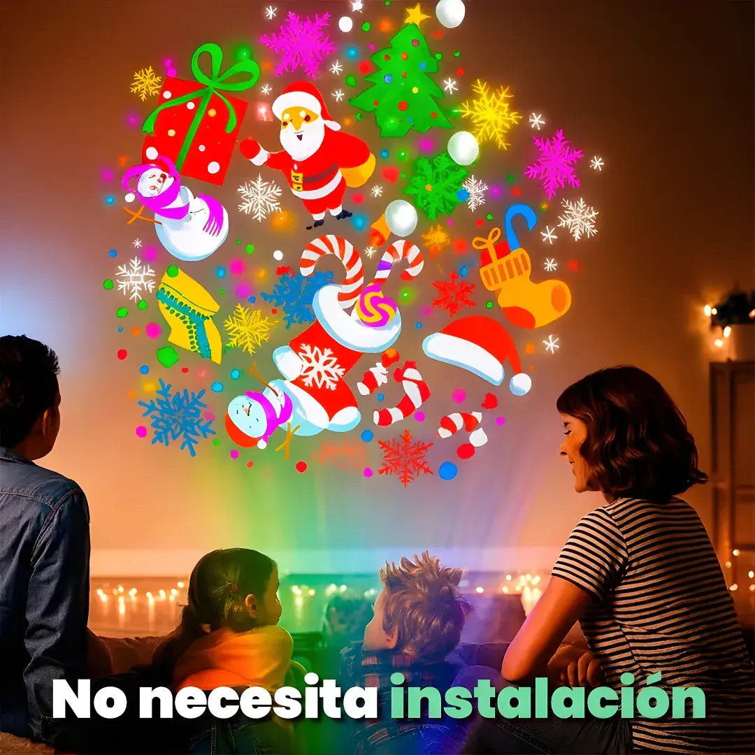 Proyector FestiLuz™ deluxe + 8 efectos 3D + iluminación extendida hasta 15m