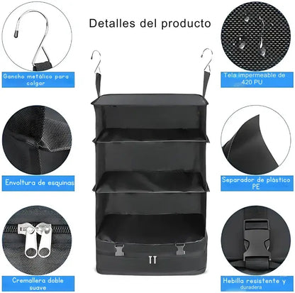 Organizador Inteligente de Alta Gama | Triple Almacenamiento + Compartimento Impermeable