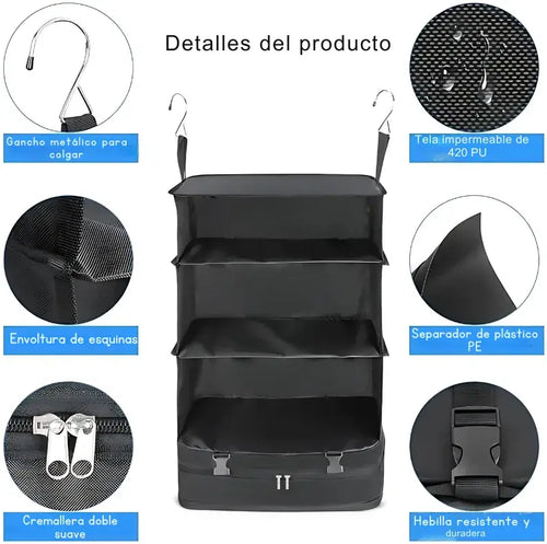 Organizador Inteligente de Alta Gama | Triple Almacenamiento + Compartimento Impermeable