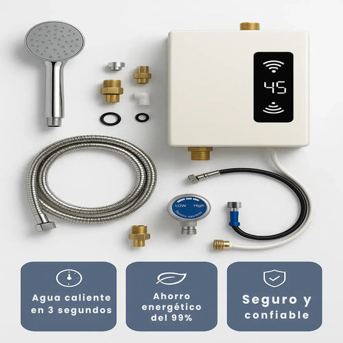 Calentador eléctrico premium + accesorios de instalación + seguridad avanzada antisarro