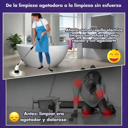 MagicClean – Cepillo Giratorio 9 en 1 + potencia inalámbrica + barra extensible + 9 accesorios
