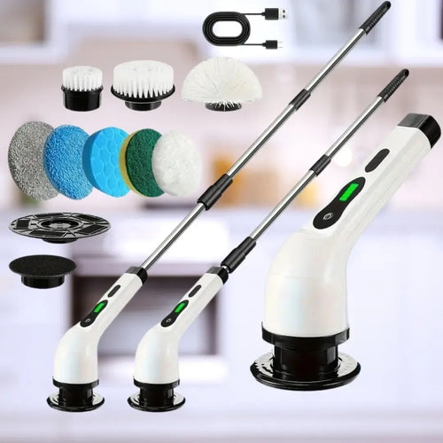 MagicClean – Cepillo Giratorio 9 en 1 + potencia inalámbrica + barra extensible + 9 accesorios
