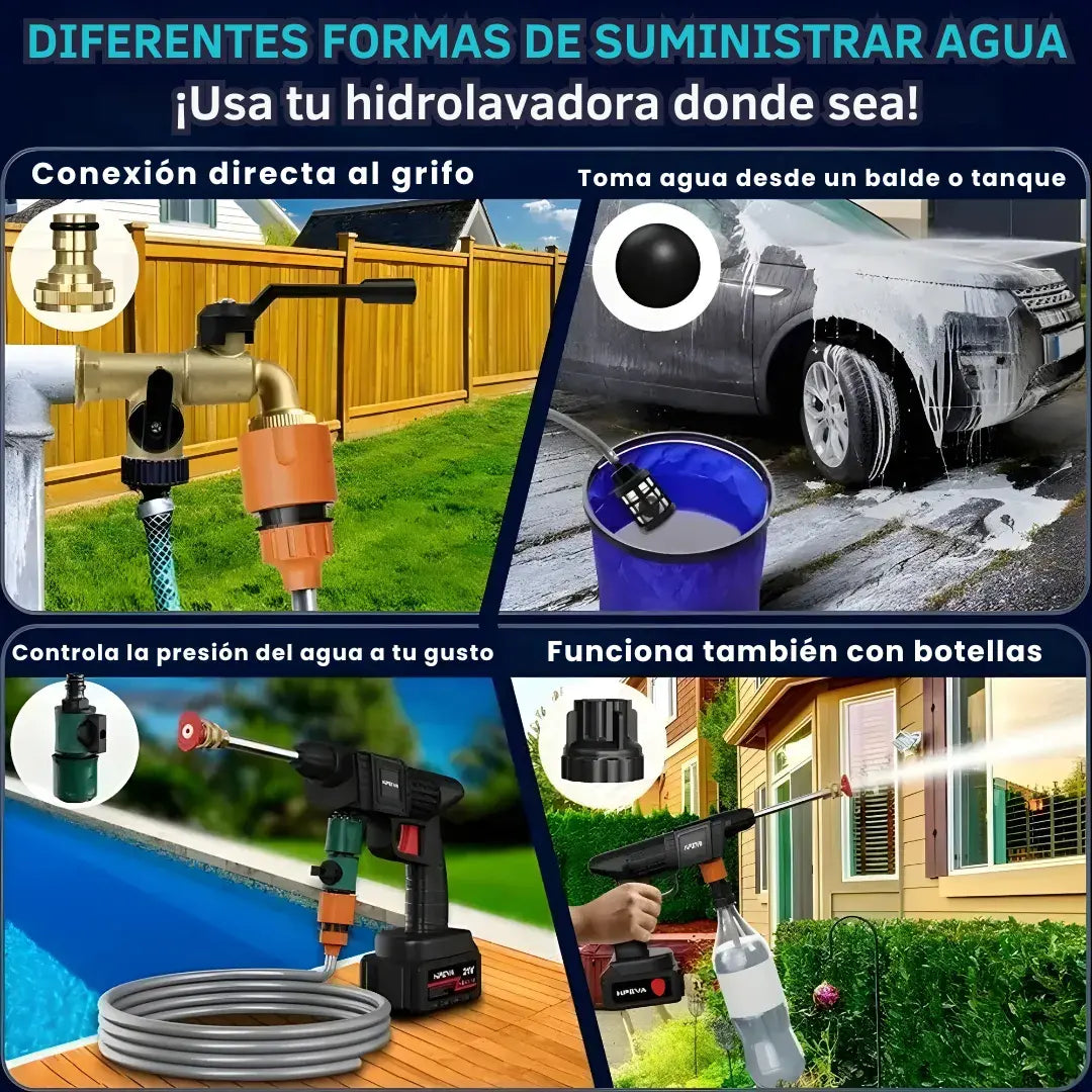 Hidrolavadora con 2 Baterías + Maletín + Kit Premium + Video de uso| Black Friday este mes