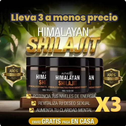 Shilajit Vitalis Original del Himalaya +85 Minerales | Energía y Rendimiento - X3
