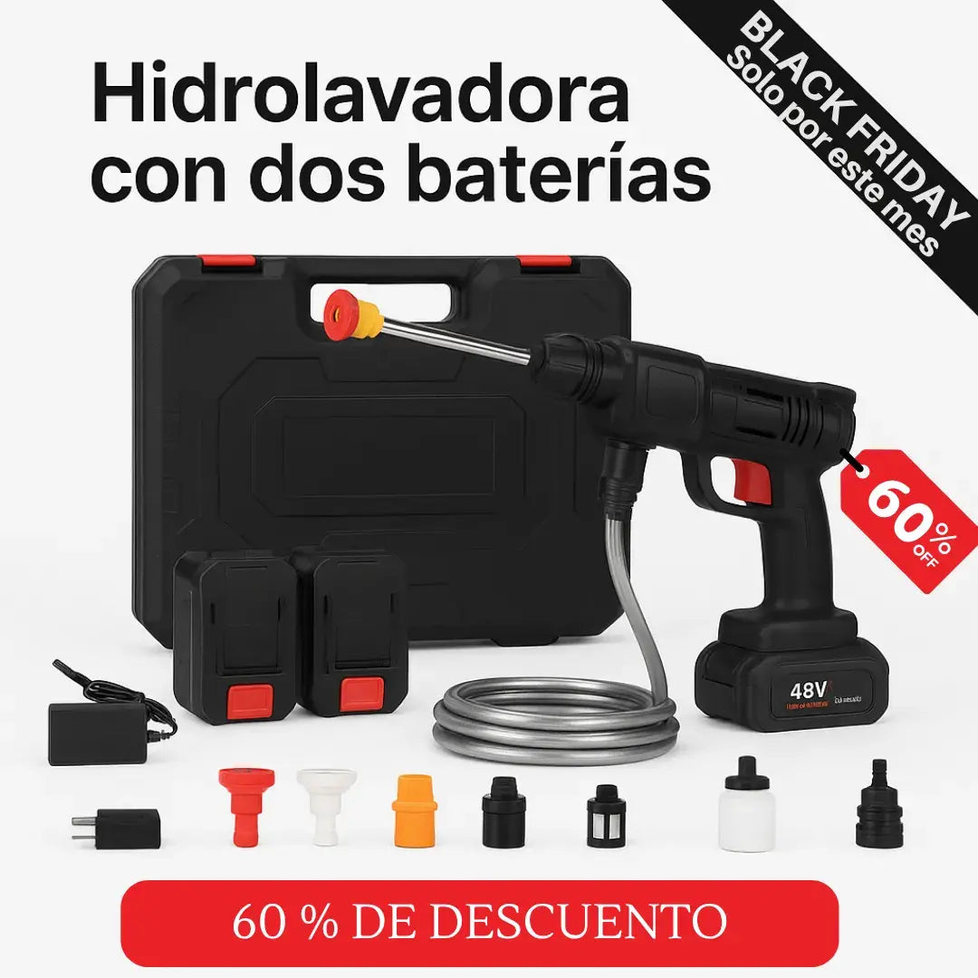 Hidrolavadora con 2 Baterías + Maletín + Kit Premium + Video de uso| Black Friday este mes