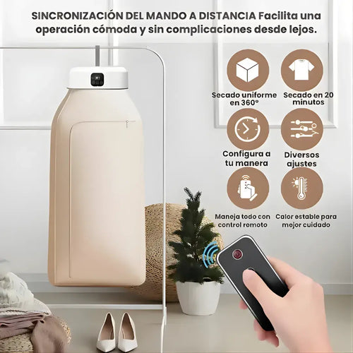 Secadora de ropa portátil premium + 2 modos + diseño plegable
