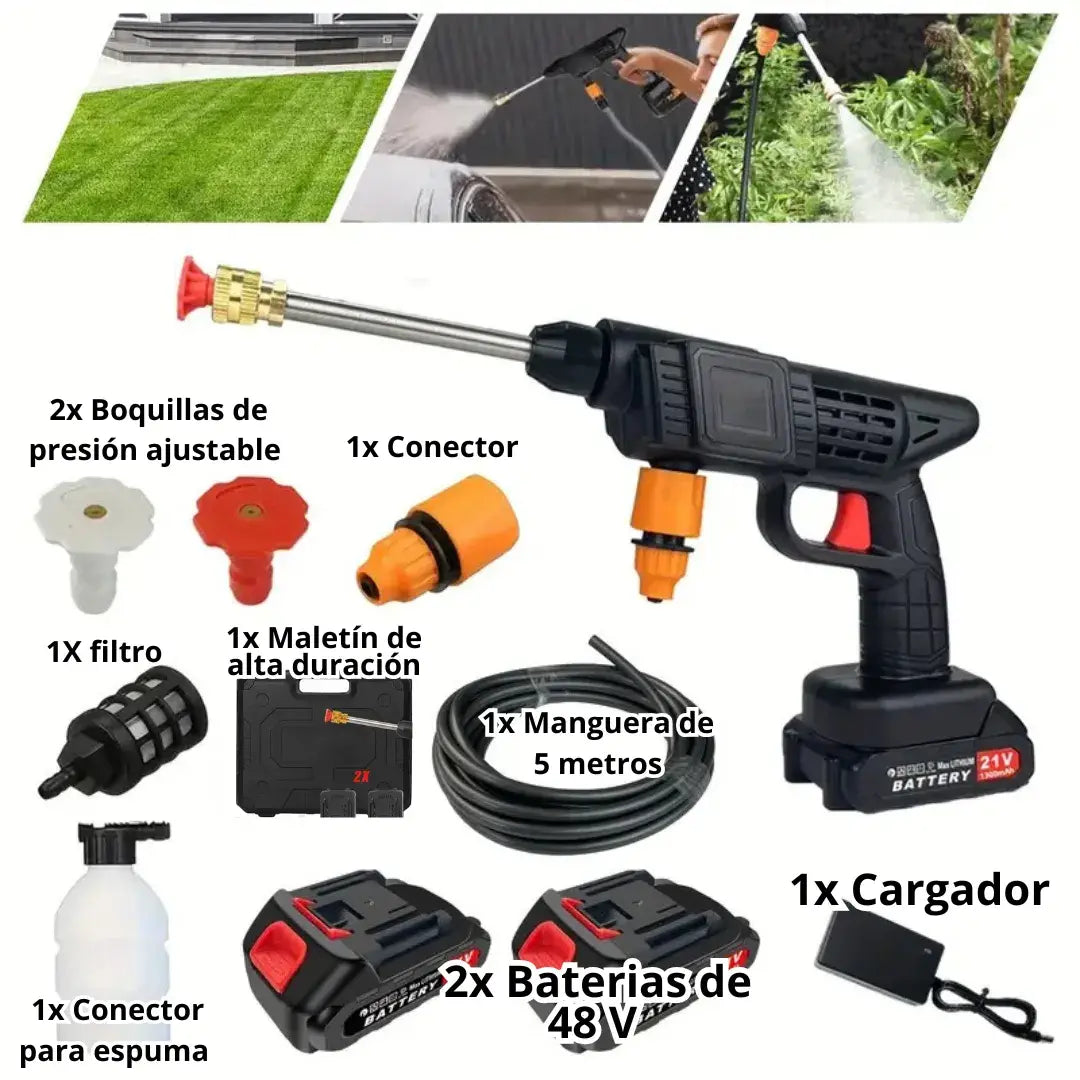 Hidrolavadora con 2 Baterías + Maletín + Kit Premium + Video de uso| Black Friday este mes