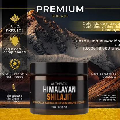Shilajit Vitalis Original del Himalaya +85 Minerales | Energía y Rendimiento - X3