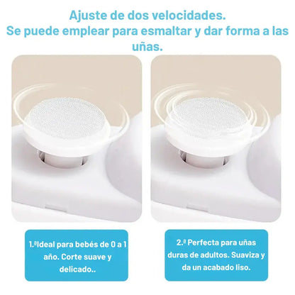 Cortauñas eléctrico premium 2 en 1+ Luz led+ Pulidor de uñas+ recolección higiénica