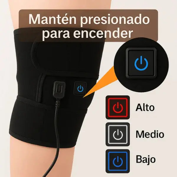 Rodillera Térmica Ortopédica Premium con 3 Niveles de Calor + Diseño Ajustable USB