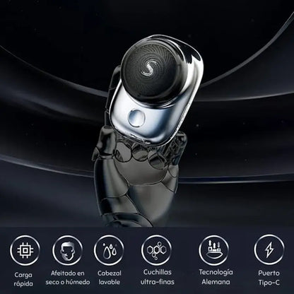 Afeitadora compacta premium +potencia 6600 rpm + diseño elegante