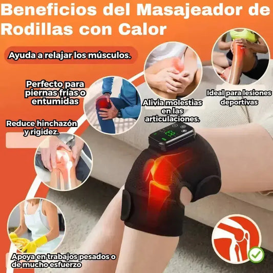 Masajeador Térmico® para Rodillas con Calor Infrarrojo + Masaje 3 Niveles | Alivio Inmediato en Casa
