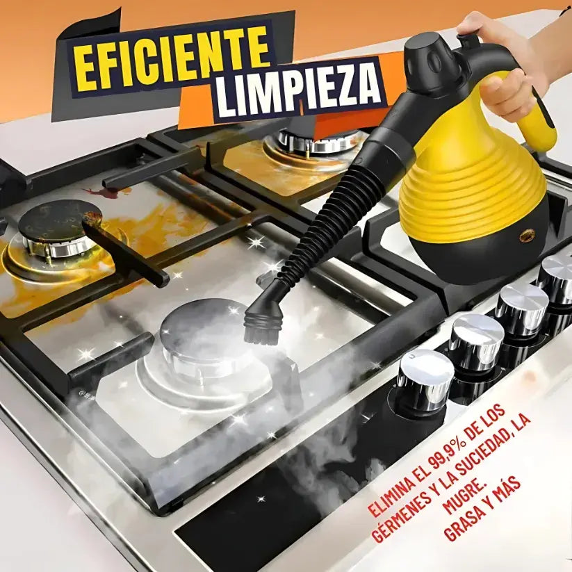 Limpiador a Vapor Profesional 1000W + 10 accesorios multifuncionales + Video de uso