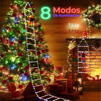 Santa trepador con luces LED + diseño artesanal premium + espíritu navideño brillante
