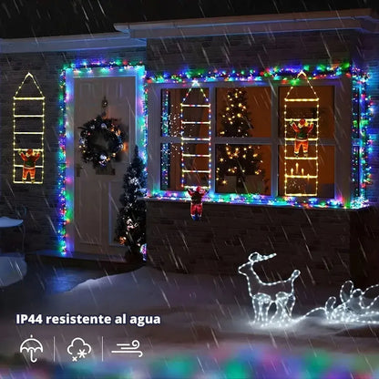Santa trepador con luces LED + diseño artesanal premium + espíritu navideño brillante