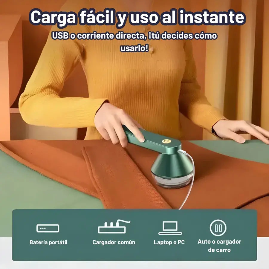 Removedor de motas Fuzz Off™+ cuchillas de precisión + carga rápida