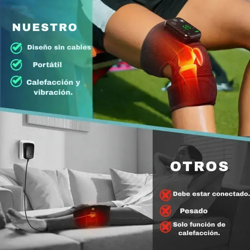 Masajeador Térmico® para Rodillas con Calor Infrarrojo + Masaje 3 Niveles | Alivio Inmediato en Casa
