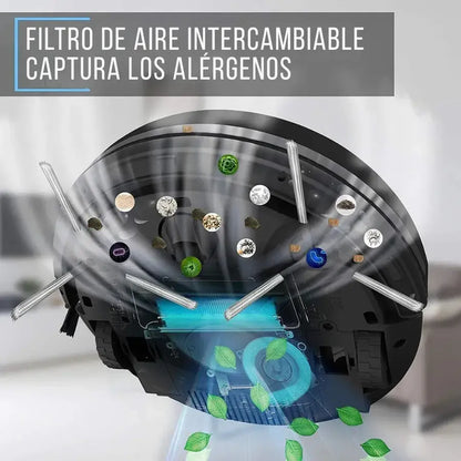 Robot Aspirador 3 en 1 con succión potente + sensores inteligentes + Estació de carga