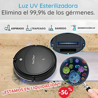 Robot Aspirador 3 en 1 con succión potente + sensores inteligentes + Estació de carga