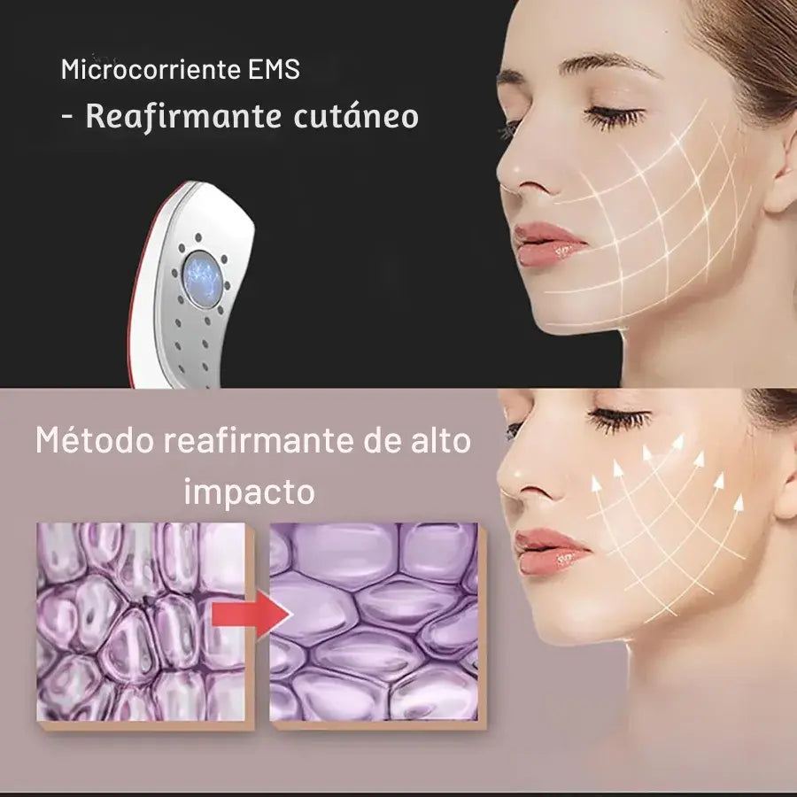 Masajeador Facial ERICAT™ con Microcorriente + Fototerapia LED + Control Remoto