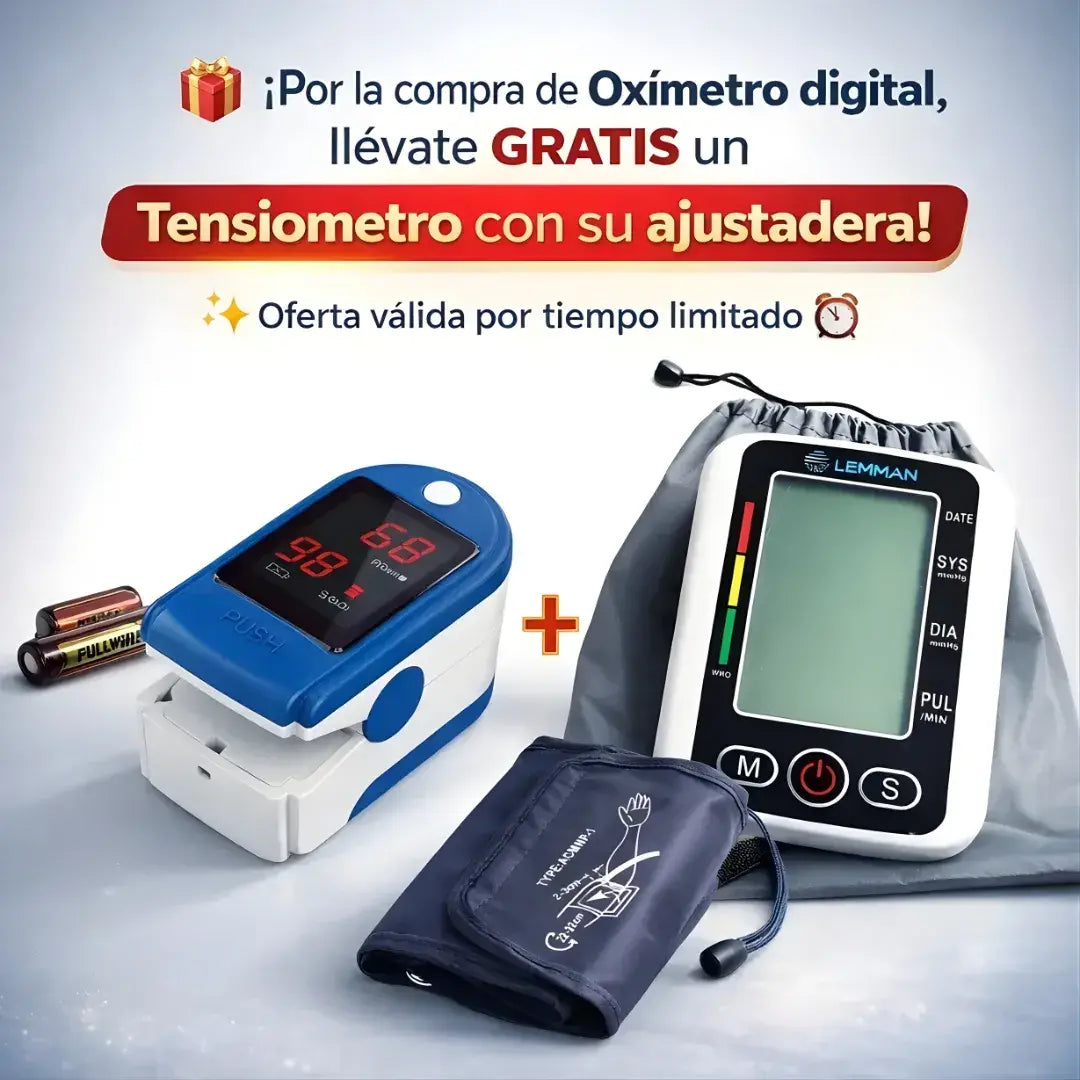 Combo salud inteligente + oxímetro digital + tensiómetro automático gratis