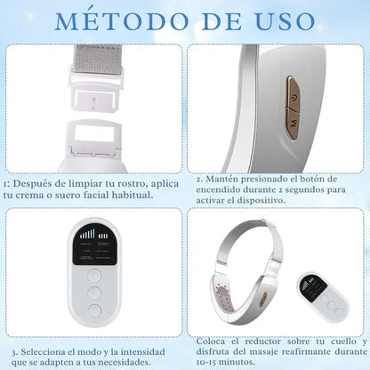 Masajeador Facial ERICAT™ con Microcorriente + Fototerapia LED + Control Remoto