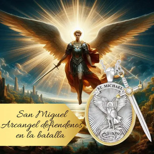 Collar San Miguel Arcángel en Acero 316L + Grabado de Lujo + Estuche Exclusivo